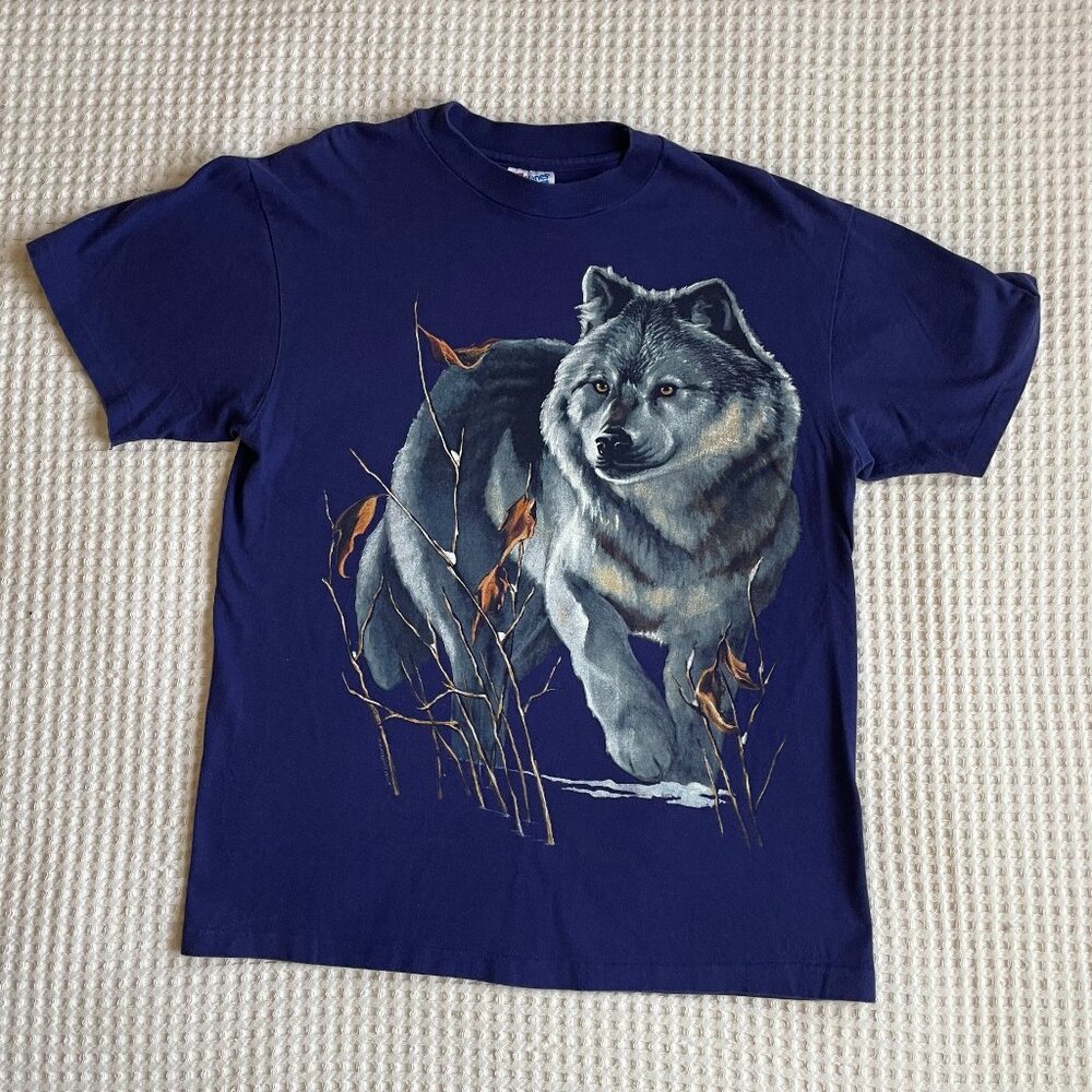 Vintage 90s wolf tee sz M